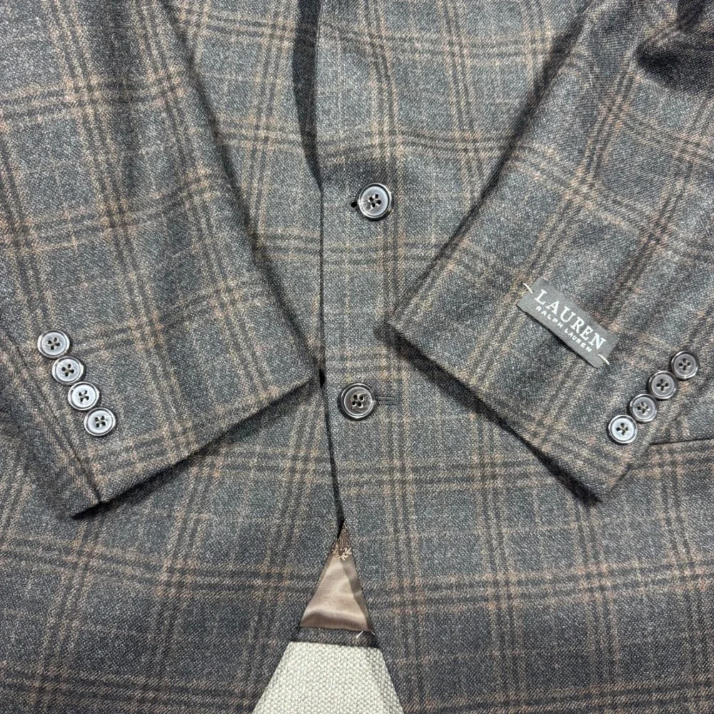 Lauren Ralph Lauren Mens 50R Ultraflex Lexington Plaid Sport Coat Dark Brown NWT